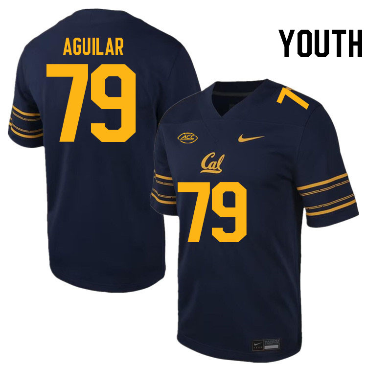 Youth #79 Ender Aguilar California Golden Bears ACC Conference College Football Jerseys Stitched Sal